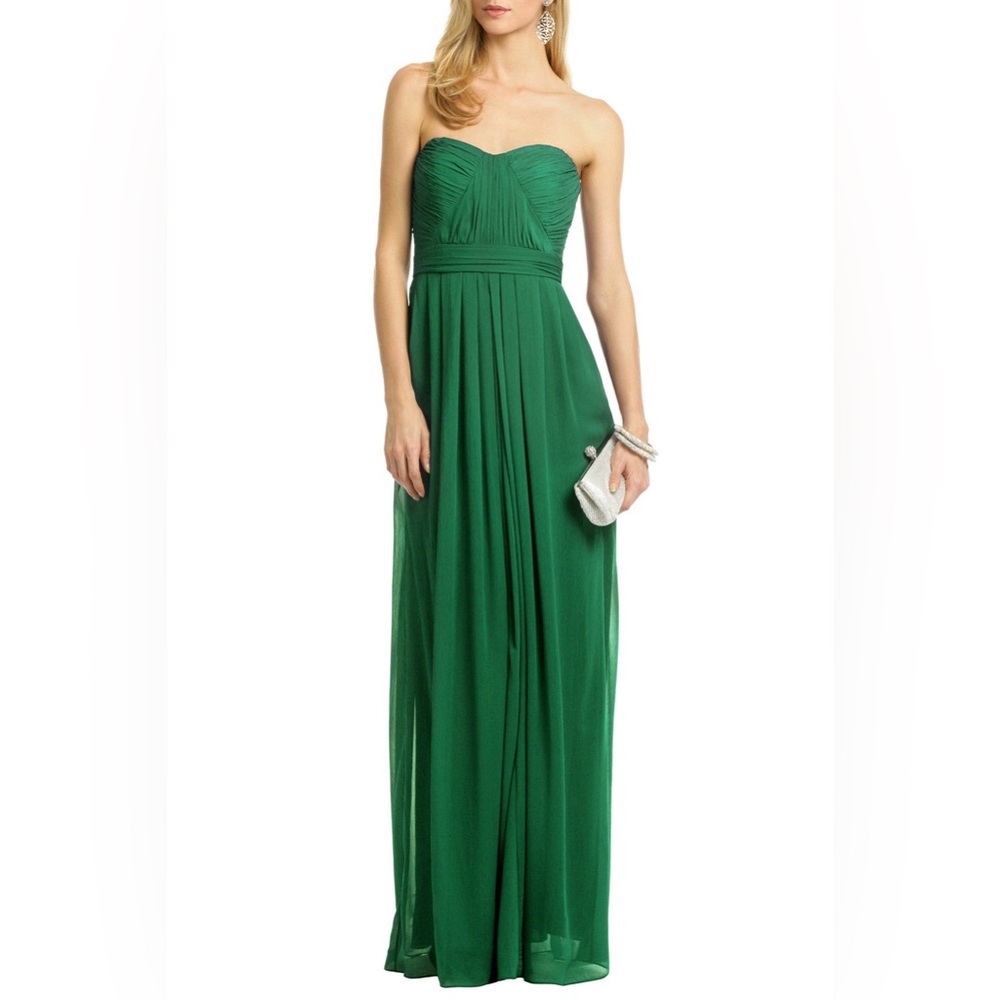 Wedding Guest Dress | Badgley Mischka Emerald Maxi Strapless Size 4